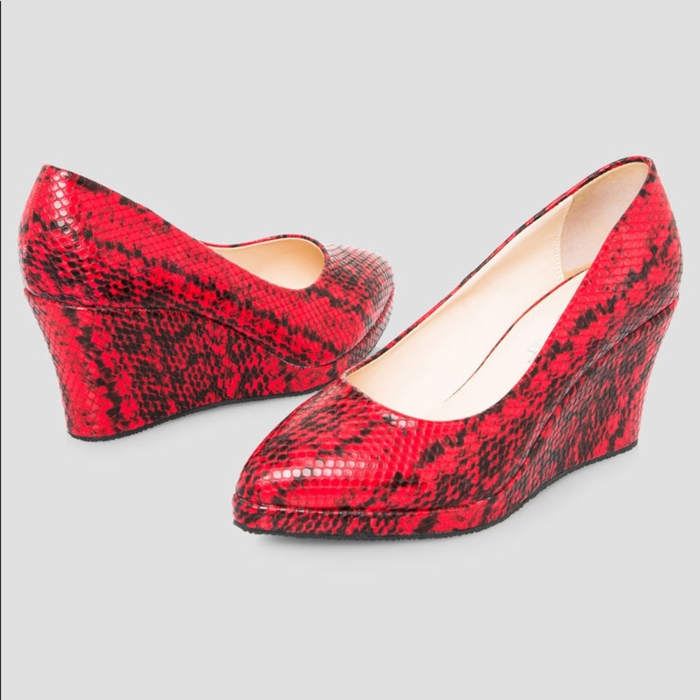 Black and red pumps